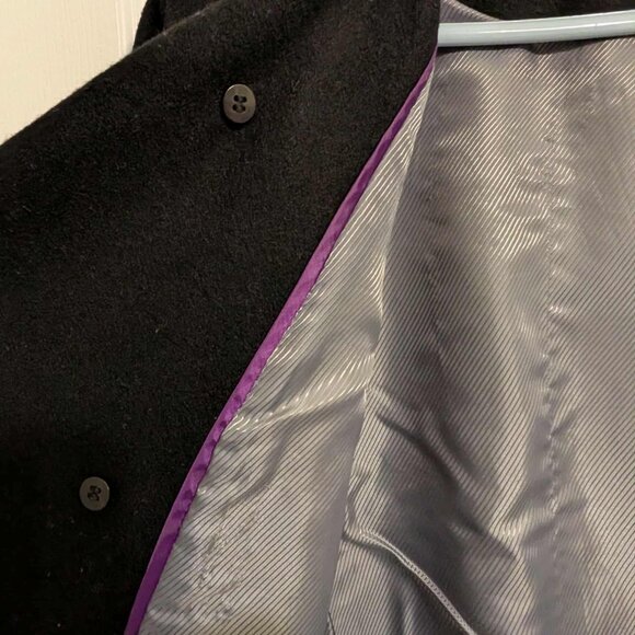 Calvin Klein Wool Blend Double Breasted Coat.  BLACK.  Size 10. - Picture 5 of 13